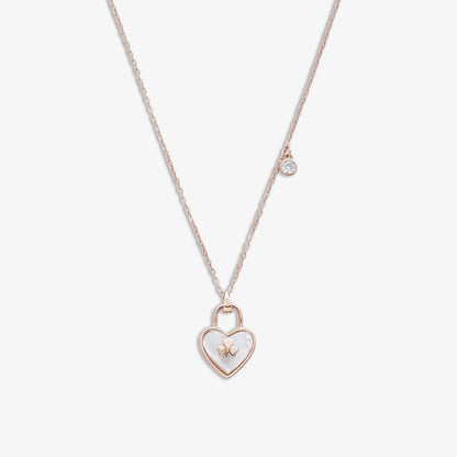 Rose Gold Plated Heartlock Silver Necklace - Tweov Jewels