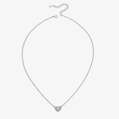 Heart Pendant Necklace For Women – 925 Sterling Silver Rhodium Plated - Tweov Jewels
