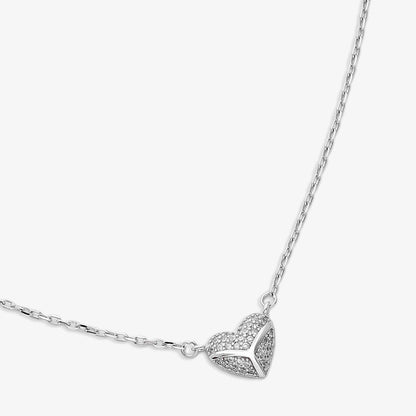 Heart Pendant Necklace For Women – 925 Sterling Silver Rhodium Plated
