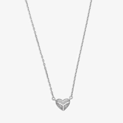 Heart Pendant Necklace For Women – 925 Sterling Silver Rhodium Plated