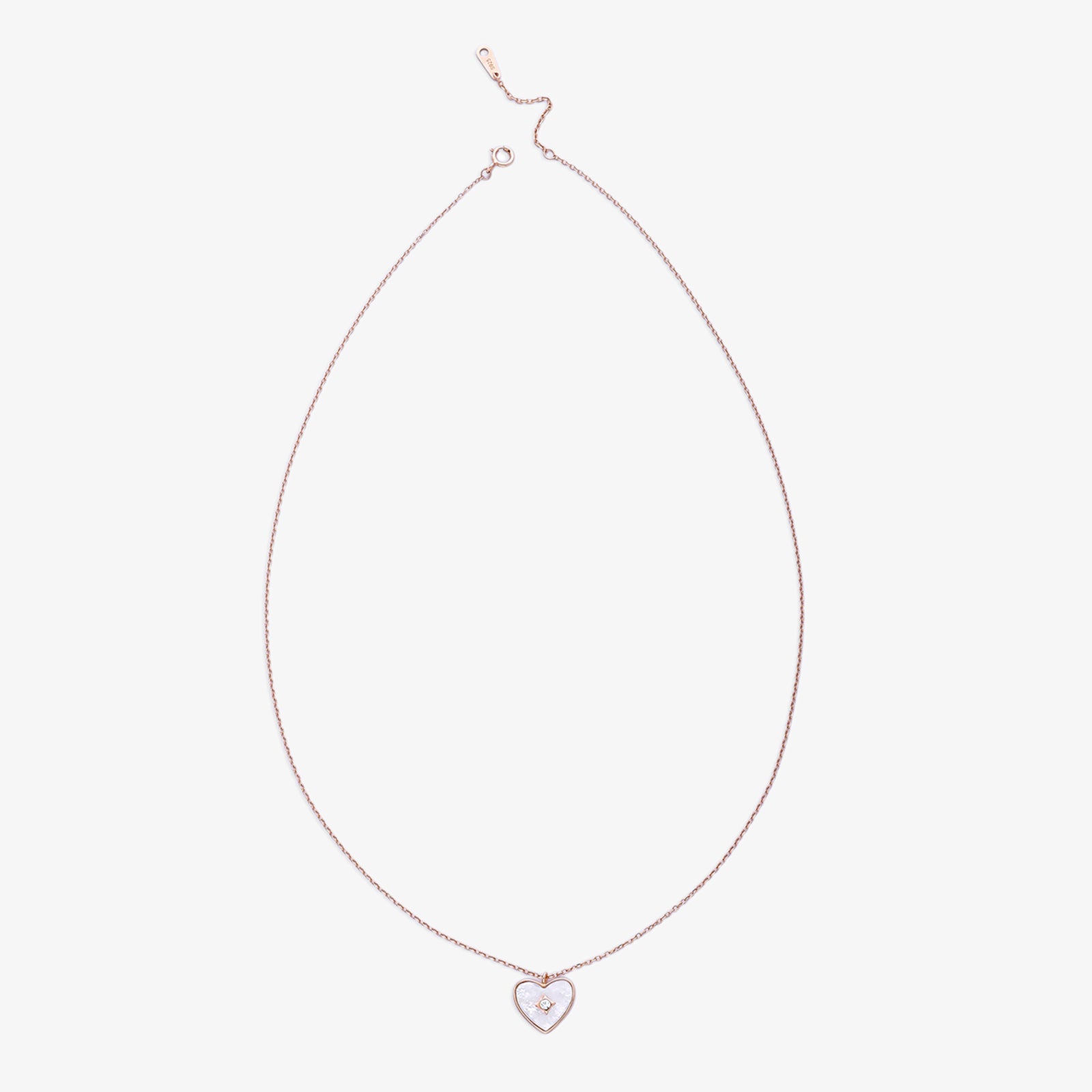 Cubic Zirconia Heart Pendant Necklace for Women – 925 Sterling Silver Rose Gold Plated