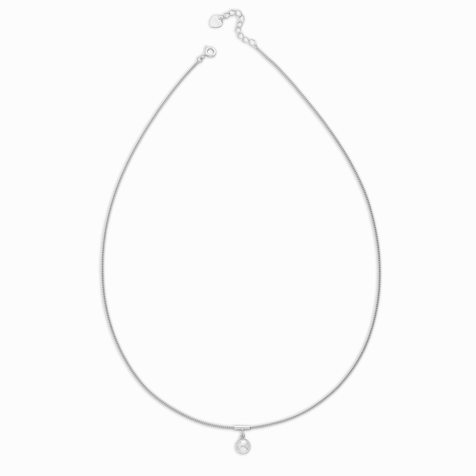 Sphere Charm Necklace For Women – 925 Sterling Silver Rhodium Plated