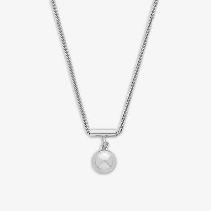 Sphere Charm Necklace For Women – 925 Sterling Silver Rhodium Plated