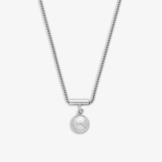 Sphere Charm Necklace For Women – 925 Sterling Silver Rhodium Plated