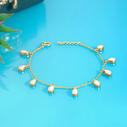 Gold Plated Silver Pearl Bracelet - Tweov Jewels