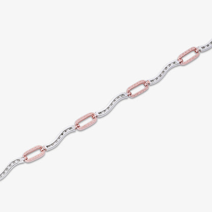 925 Sterling Silver Multi-tone Cubic Zirconia Bracelet