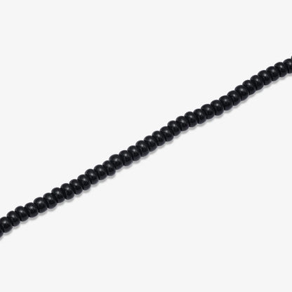 Silver Plain Black Bead Anklet