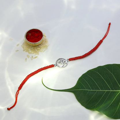 Silver Om Rakhi for Brother