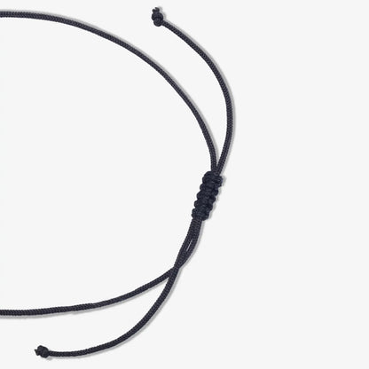Star Design Silver Black Thread Anklet