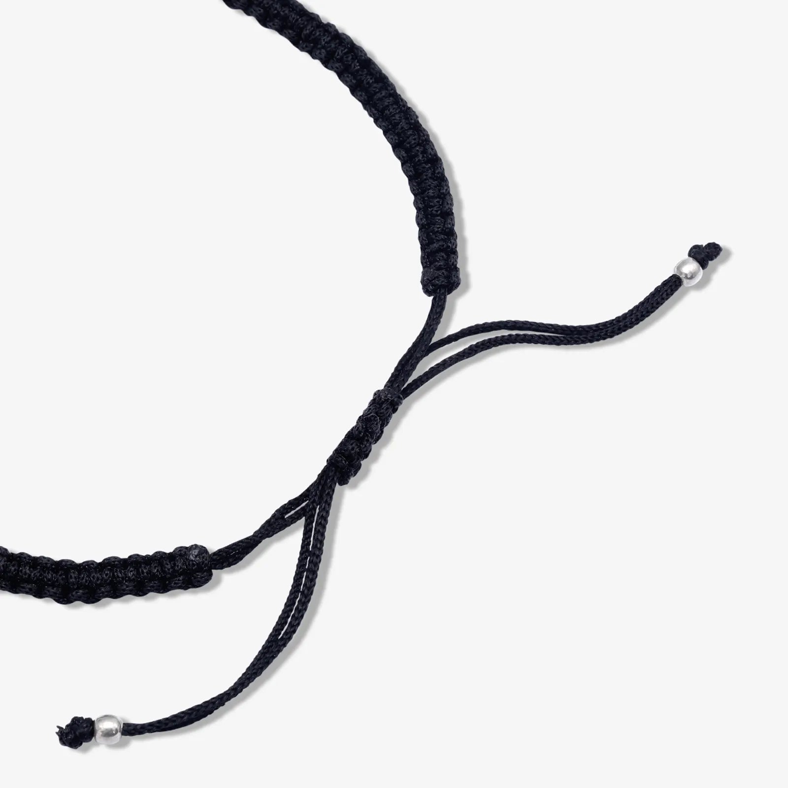 Silver Mandala Black Thread Anklet