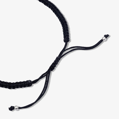 Silver Blue Star Black Thread Anklet