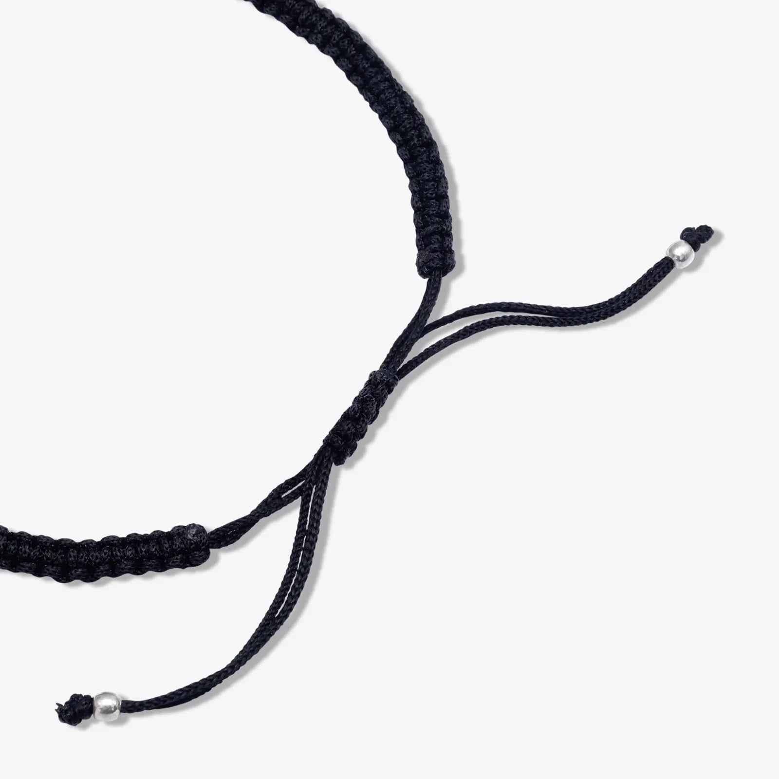 Silver Cowrie Shell Black Thread Anklet