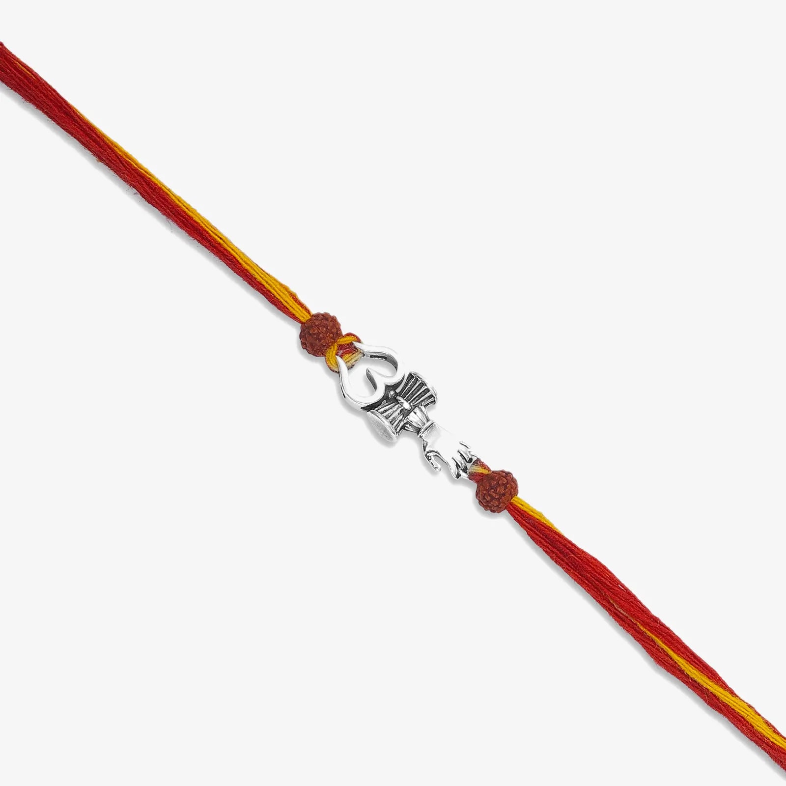 Trishul Damru Silver Rakhi for Brother
