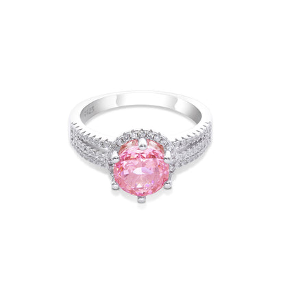 Pink Sapphire Silver Ring for Women