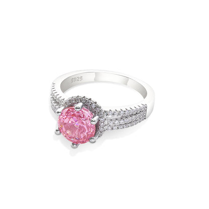 Pink Sapphire Silver Ring for Women