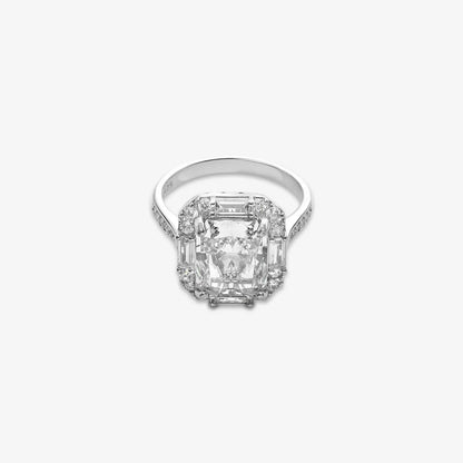 White Princess Cut Silver Ring - Tweov Jewels