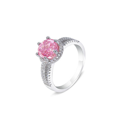 Pink Sapphire Silver Ring for Women