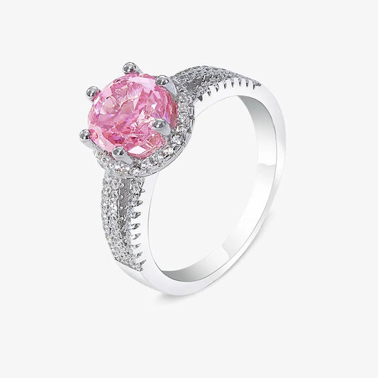 Pink Sapphire Silver Ring for Women