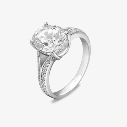 Oval Cut Silver Diamond Ring - Tweov Jewels