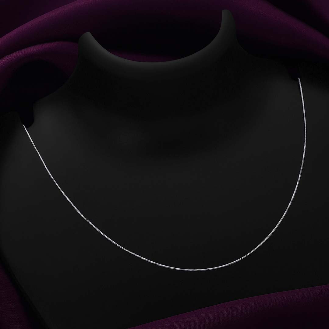 Silver chain - Pure 925 Silver Chain &#8211; Delicate Round Snake Design For Women