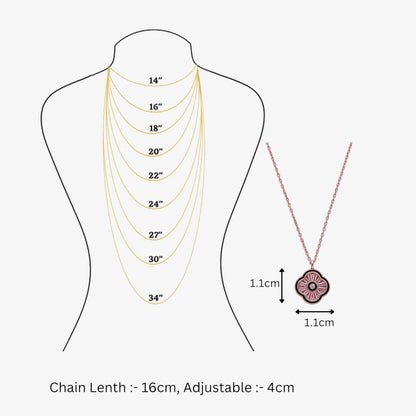 Pink Clover Pendant Necklace for Women – 925 Sterling Silver Rose Gold Plated - Tweov Jewels