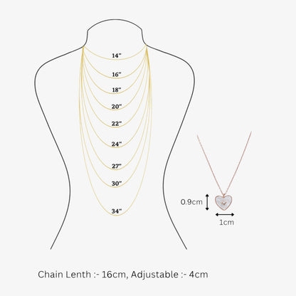 Cubic Zirconia Heart Pendant Necklace for Women – 925 Sterling Silver Rose Gold Plated