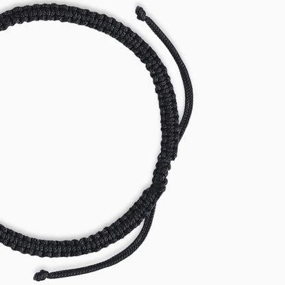 Tortoise Design Silver Black Thread Anklet