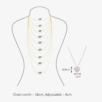 Cubic Zirconia Heart Pendant Necklace for Women – 925 Sterling Silver Rose Gold Plated - Tweov Jewels