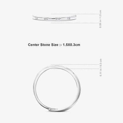 CZ Eternity Silver Spiral Band Ring - Tweov Jewels