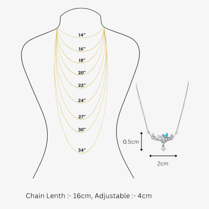 Garden-Themed CZ Necklace for Women – 925 Sterling Silver Rhodium Plated