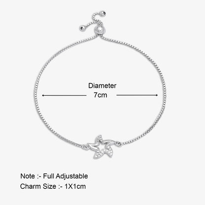 925 Sterling Silver Cz Star Design Bracelet