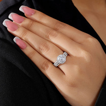 White Zircon Silver Ring for Women