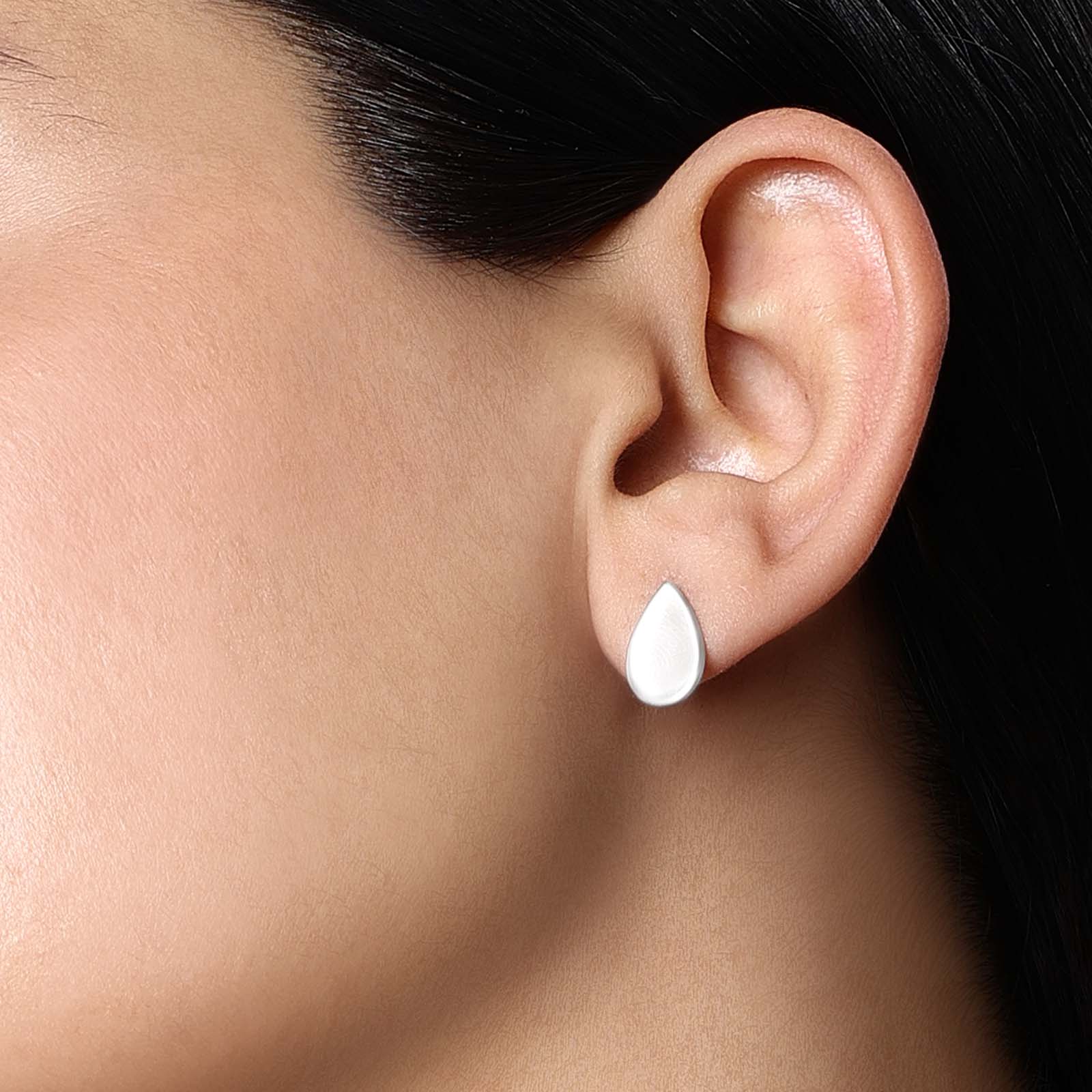 Silver Earrings - Pure Silver Earrings &#8211; 2 in 1 Dew Drop Model With Silver Finish