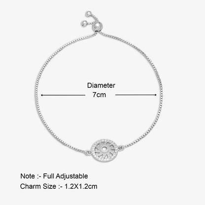 Pure Silver Sun Healing Chakra Chain Barcelet