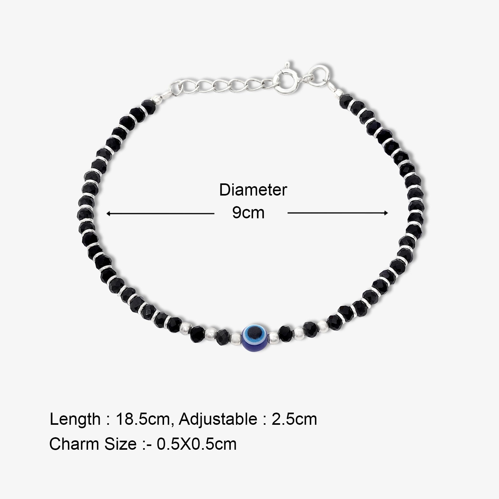 Evil Eye Crystal Bracelet for Women – 925 Sterling Silver