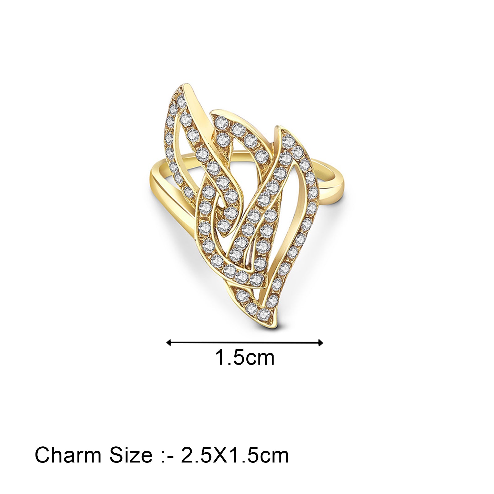 Pure Silver Ring - Statement of Gold Blaze CZ