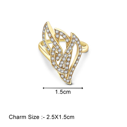Pure Silver Ring - Statement of Gold Blaze CZ