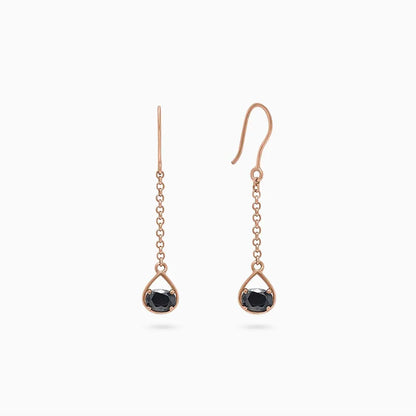 Silver Earrings - Pure Silver Earrings &#8211; Made With Shimmering Rose Gold Onyx