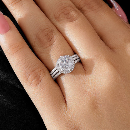 White Zircon Silver Ring for Women