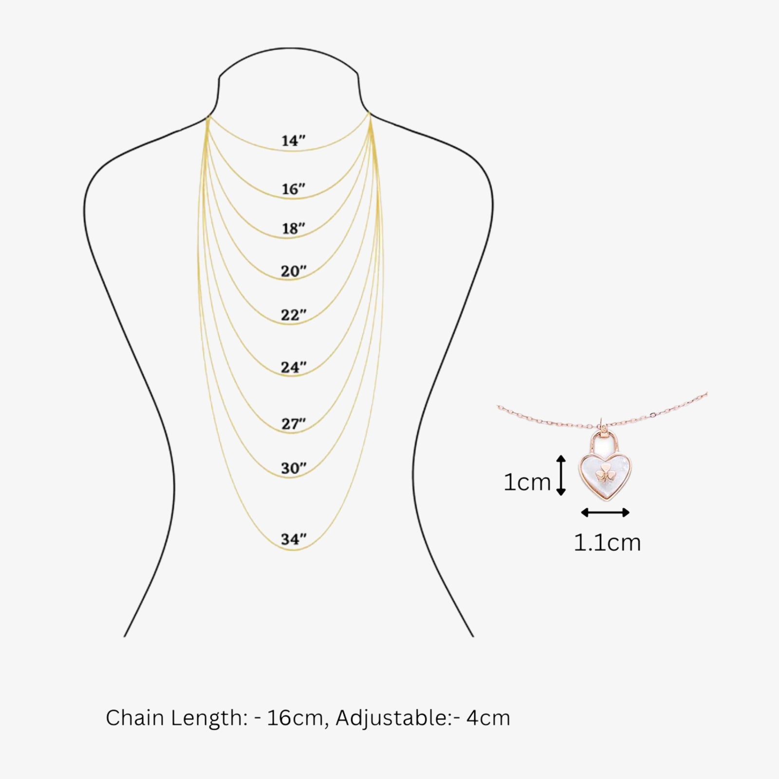 CZ Heart Pendant Necklace for Women – 925 Sterling Silver Rose Gold Plated