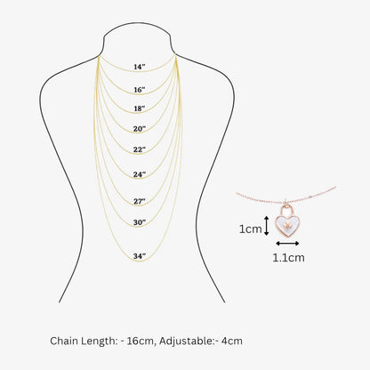 Rose Gold Plated Heartlock Silver Necklace - Tweov Jewels