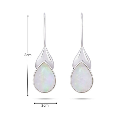 Drop Leaf Silver Earrings