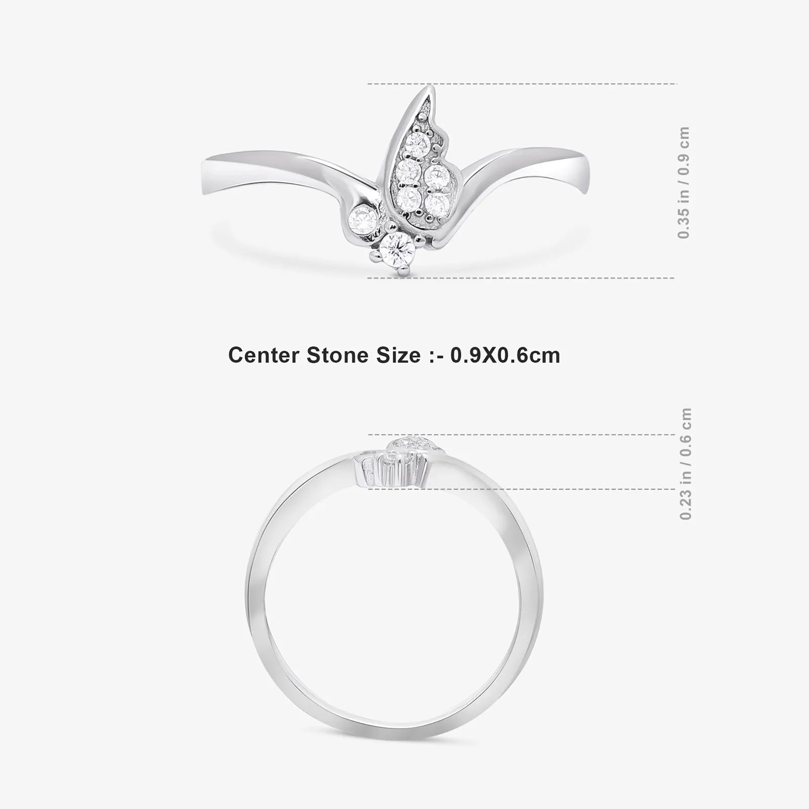 Butterfly Wings Silver Ring