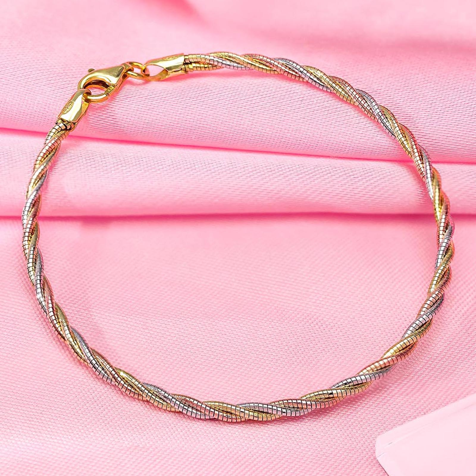 Silver Tricolor Twisted Rope Bracelet - Tweov Jewels