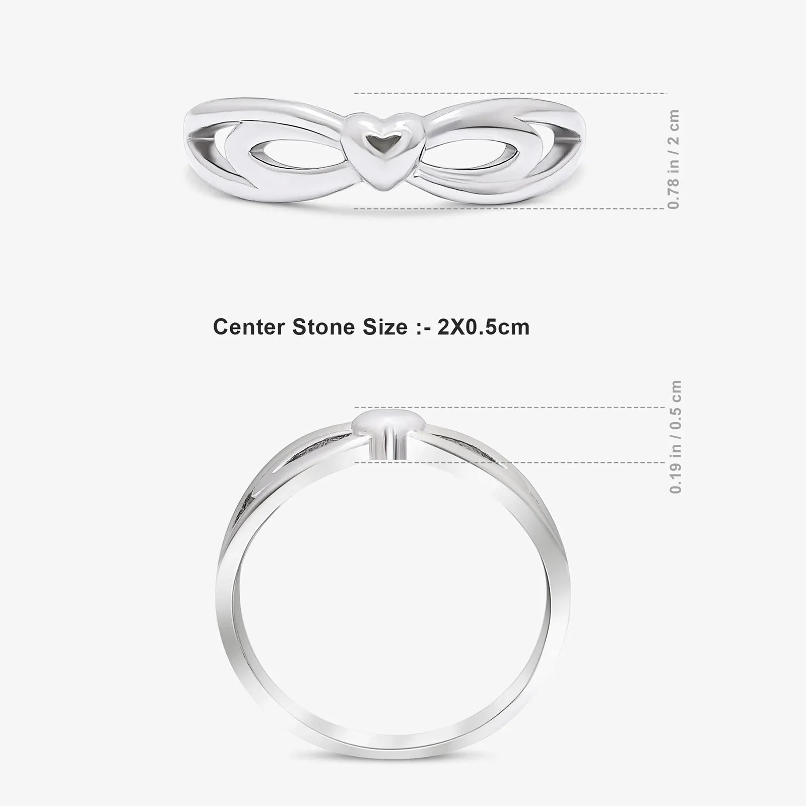Silver Knotted Heart Ring