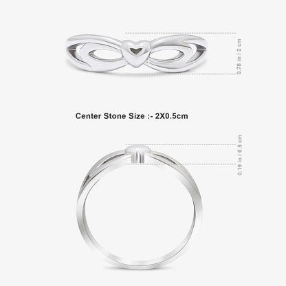 Silver Knotted Heart Ring