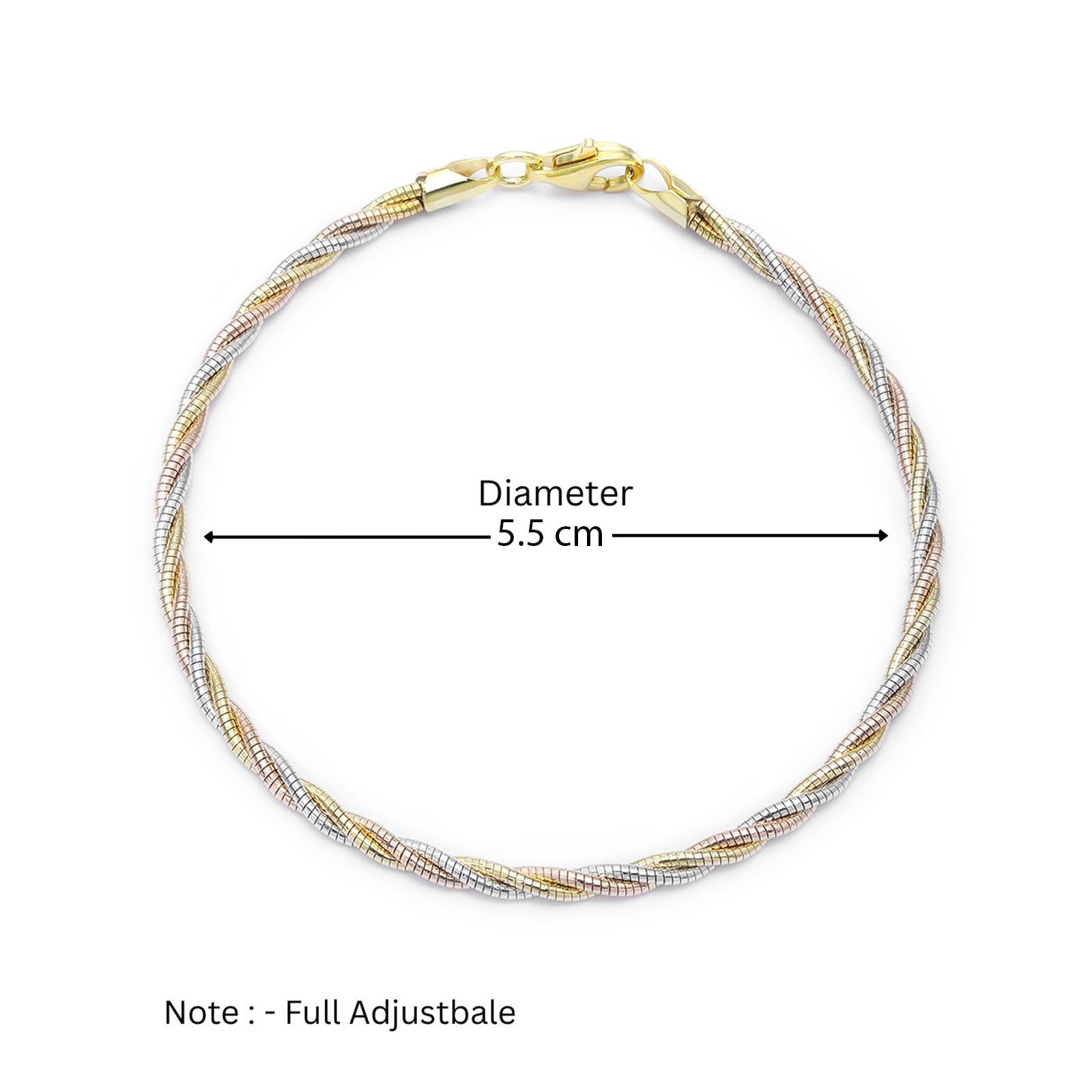Silver Tricolor Twisted Rope Bracelet - Tweov Jewels