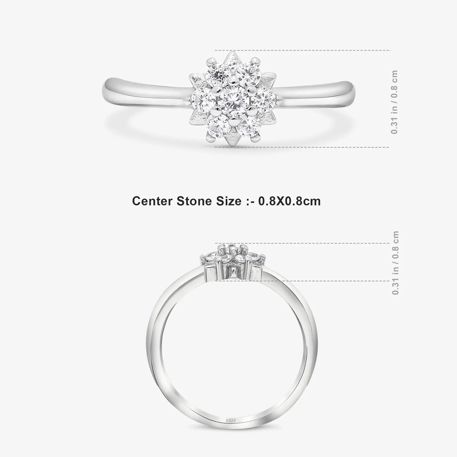 Silver Minimal Floral Ring