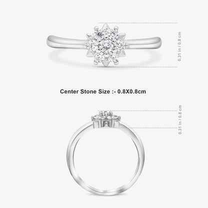 Silver Minimal Floral Ring