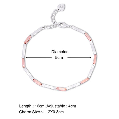 925 Sterling Silver Multi-tone Cubic Zirconia Bracelet